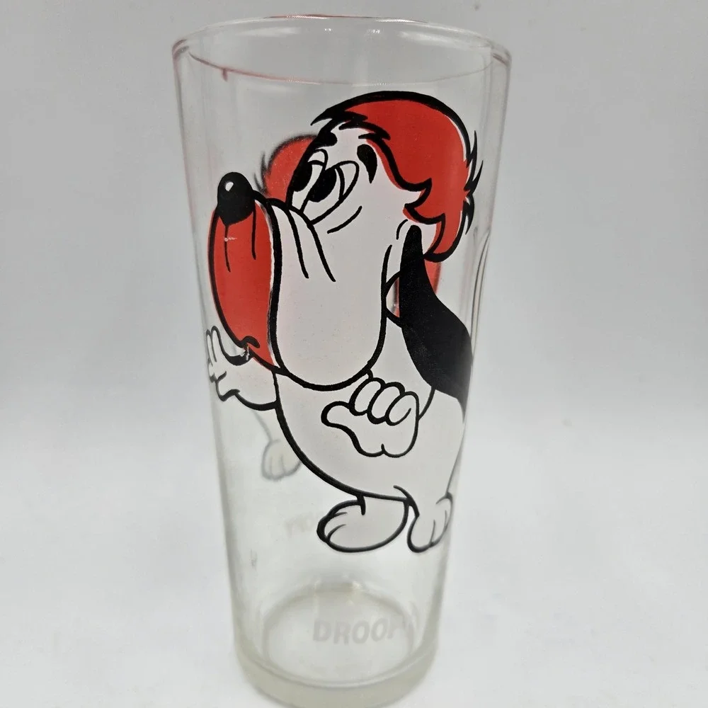 Droopy Pepsi Collector Series 1975 Drinking Clear Glass MGM Inc Vintage